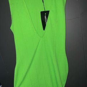 PLT Plunging V Neck Lined Dress